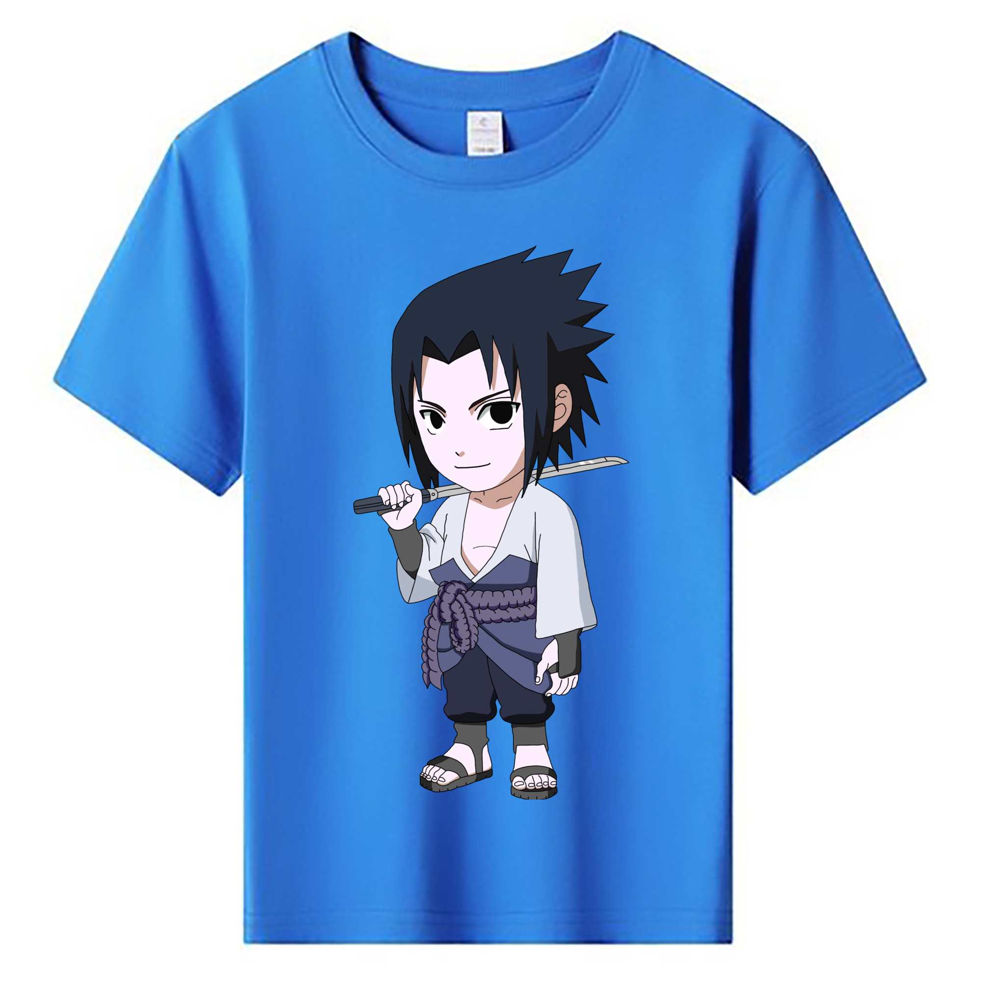 （画像用） NARUTO -ナルト- うちは サスケ Uchiha Sasuke 綿100％キッズTシャツ（フロントプリント）